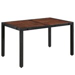vidaXL Mobilier d'extérieur 7 Pièces Résine tressée et bois d'acacia Noir
