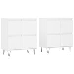 vidaXL Buffets 2 Pièces blanc bois d'ingénierie