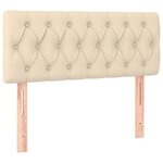 vidaXL Sommier à lattes de lit avec matelas LED Crème 120x200 cm Tissu