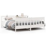 vidaXL Cadre de lit sans matelas blanc 200x200 cm bois massif de pin