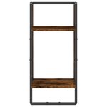 vidaXL Étagère murale avec barre chêne fumé 30x25x65 cm