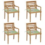 vidaXL Chaises Batavia avec coussins 4 Pièces Bois de teck solide