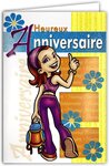Carte Heureux Anniversaire pour Fille avec Paillettes et Enveloppe 12x17 5cm