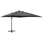 vidaXL Parasol déporté avec mât et lumières LED Anthracite 300 cm