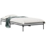 vidaXL Cadre de lit sonoma gris 90x190 cm bois d'ingénierie et métal