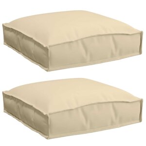 vidaXL Coussin 2 Pièces Beige 40 x 40 x 8 cm Tissu Oxford