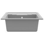 vidaXL Évier de cuisine avec trou de trop-plein ovale Gris Granit