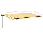 vidaXL Auvent rétractable automatique 500x300 cm Jaune et blanc