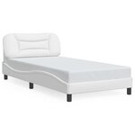 vidaXL Cadre de lit avec tête de lit Blanc 100x200 cm Similicuir