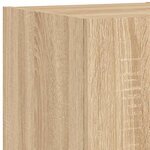 vidaXL Meuble TV muraux 3 Pièces avec lumières LED chêne sonoma