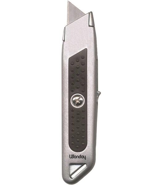 Cutter de sécurité métal bi-matière - Auto-rétractable - Lame trapèze SAFETOOL