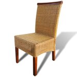 vidaXL Chaises à manger lot de 6 marron rotin naturel