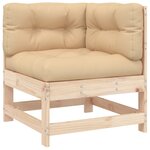 vidaXL Salon de jardin 8 Pièces avec coussins bois massif