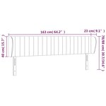 vidaXL Tête de lit avec oreilles Noir 163x23x78/88 cm Velours