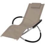 vidaXL Chaise longue géométrique d'extérieur Acier Taupe