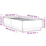 vidaXL Cadre de lit avec lumières LED chêne sonoma 100x200 cm