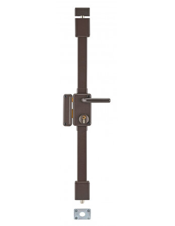 THIRARD - Serrure en applique à fouillot  gauche  3pts  Cylindre profilé 30 x 65mm  porte 45mm  axe 45mm  marron  4 clés