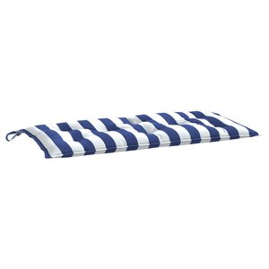 vidaXL Coussin de banc de jardin rayures bleues et blanches 100x50x7cm