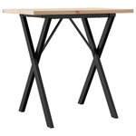 vidaXL Table à manger cadre en X 80x50x75 5cm bois de pin massif fonte