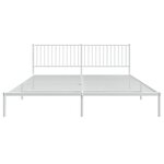 vidaXL Cadre de lit métal avec tête de lit blanc 193x203 cm