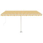 vidaXL Auvent manuel rétractable sur pied 400x300 cm Jaune et blanc