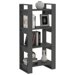vidaXL Bibliothèque/Séparateur de pièce Gris 60x35x125 cm Bois massif