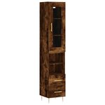 vidaXL Buffet haut Chêne fumé 34 5x34x180 cm Bois d'ingénierie