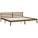 vidaXL Cadre de lit avec tête de lit marron miel 200x200cm bois massif