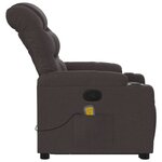 vidaXL Fauteuil inclinable de massage Marron foncé Tissu