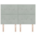 Tête de lit en velours gris clair capitonnée 160 cm