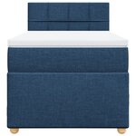 vidaXL Sommier à lattes de lit avec matelas Bleu 90x200 cm Tissu