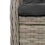 vidaXL Ensemble à manger de jardin et coussins 7 Pièces gris clair rotin