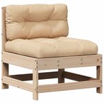 vidaXL Salon de jardin 4 Pièces avec coussins Bois de pin massif