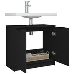 vidaXL Armoire de salle de bain Noir 64 5x33 5x59 cm Bois d'ingénierie