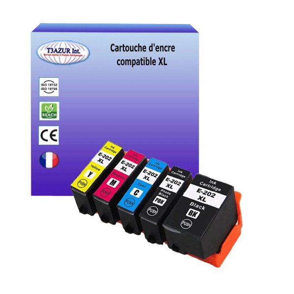 5 cartouches compatibles pour epson 202 xl