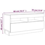 vidaXL Ensemble de meubles TV avec lumières LED 3 Pièces Sonoma gris