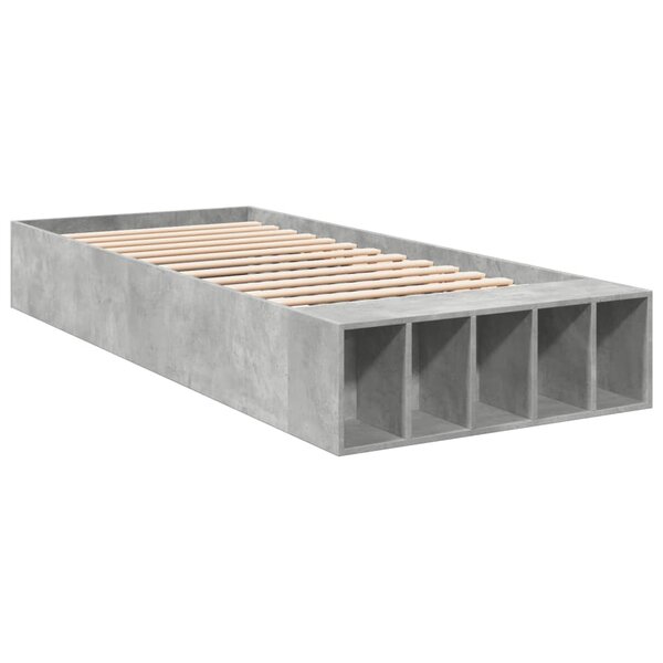 vidaXL Cadre de lit gris béton 100x200 cm bois d'ingénierie
