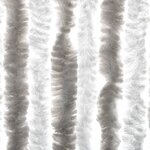 vidaXL Rideau anti-mouches gris clair et blanc 100x200 cm chenille