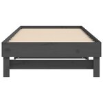 vidaXL Lit coulissant Gris 2x(90x190) cm Bois de pin massif