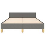 vidaXL Cadre de lit avec tête de lit gris foncé 120x190 cm tissu