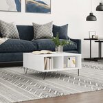 vidaXL Table basse blanc brillant 60x60x30 cm bois d'ingénierie