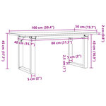 vidaXL Table basse cadre en O 100x50x45 cm bois de pin massif et fonte