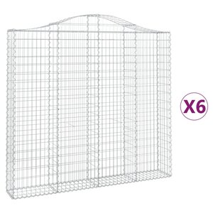 vidaXL Paniers à gabions arqués 6 Pièces 200x30x180/200 cm Fer galvanisé
