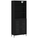 vidaXL Buffet haut Noir 69 5x34x180 cm Bois d'ingénierie