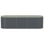 vidaXL Lit surélevé de jardin 320x80x81 cm Acier galvanisé Gris