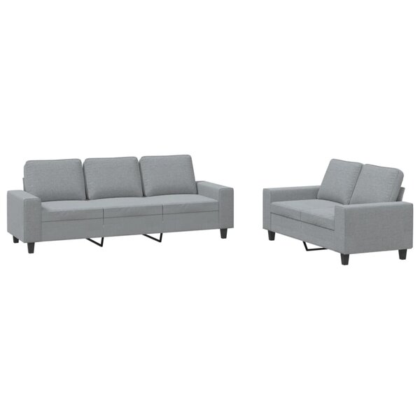 vidaXL Ensemble de canapés 2 Pièces gris clair tissu