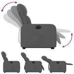 vidaXL Fauteuil inclinable électrique gris foncé tissu