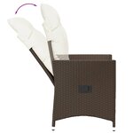 vidaXL Ensemble de bistro 3 Pièces avec coussins marron résine tressée