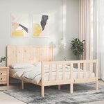 vidaXL Cadre de lit avec tête de lit 120x200 cm bois massif