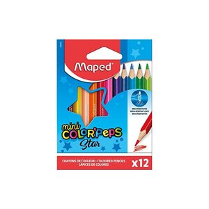 Maped Crayons de couleur COLOR'PEPS Mini étui carton de 12
